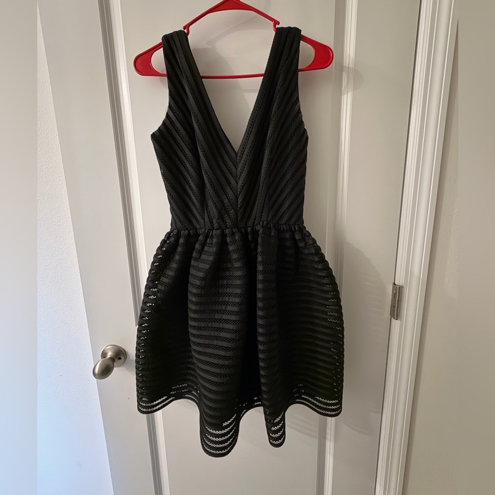 love...ady Black Textured Mini Dress